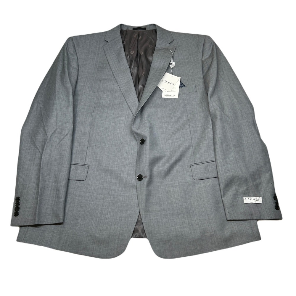 Lauren Ralph Lauren Slim Fit Suit Jacket Men‎ 54L 54 Light Gray Ultraflex $450